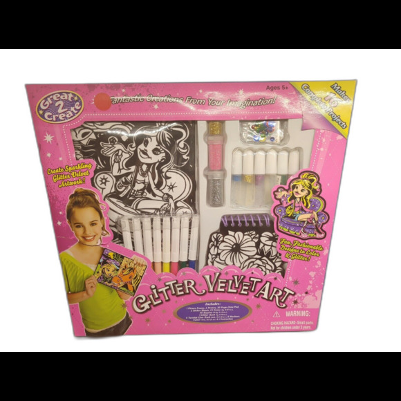 (NEW) GREAT 2 CREATE GLITTER VELVET ART KIT KIDS CRAFT (2009) - Picture 1 of 3